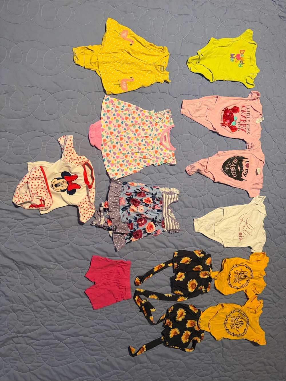 Mixed Baby 6 months Girl Onesies & Outfits - Floral, Sunflower, Pink, Yellow